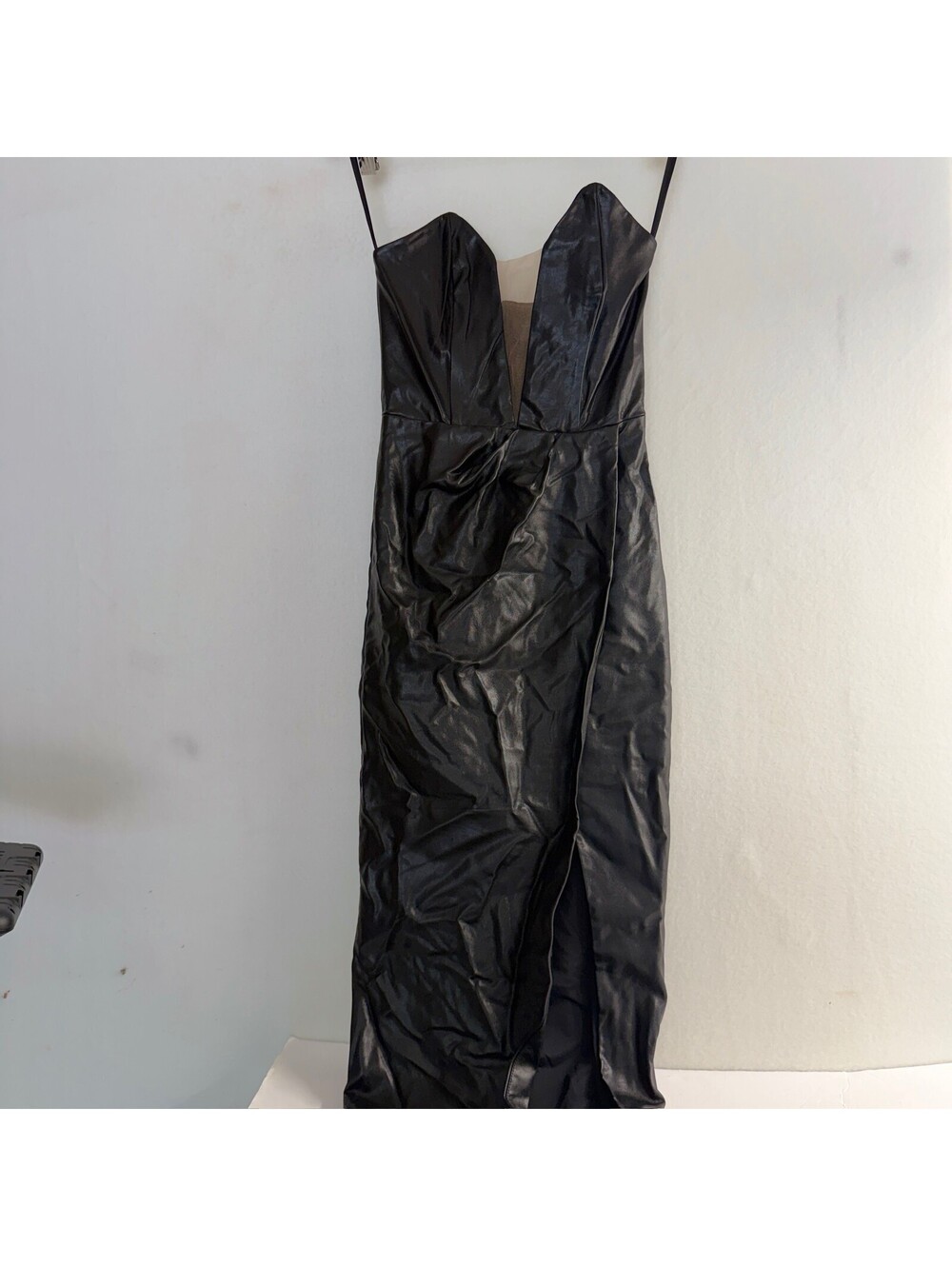 NWT Michael Costello x Revolve Black Faux Leather Strapless‎